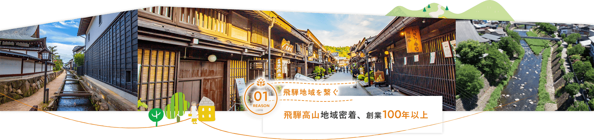 飛騨高山地域密着、創業100年以上